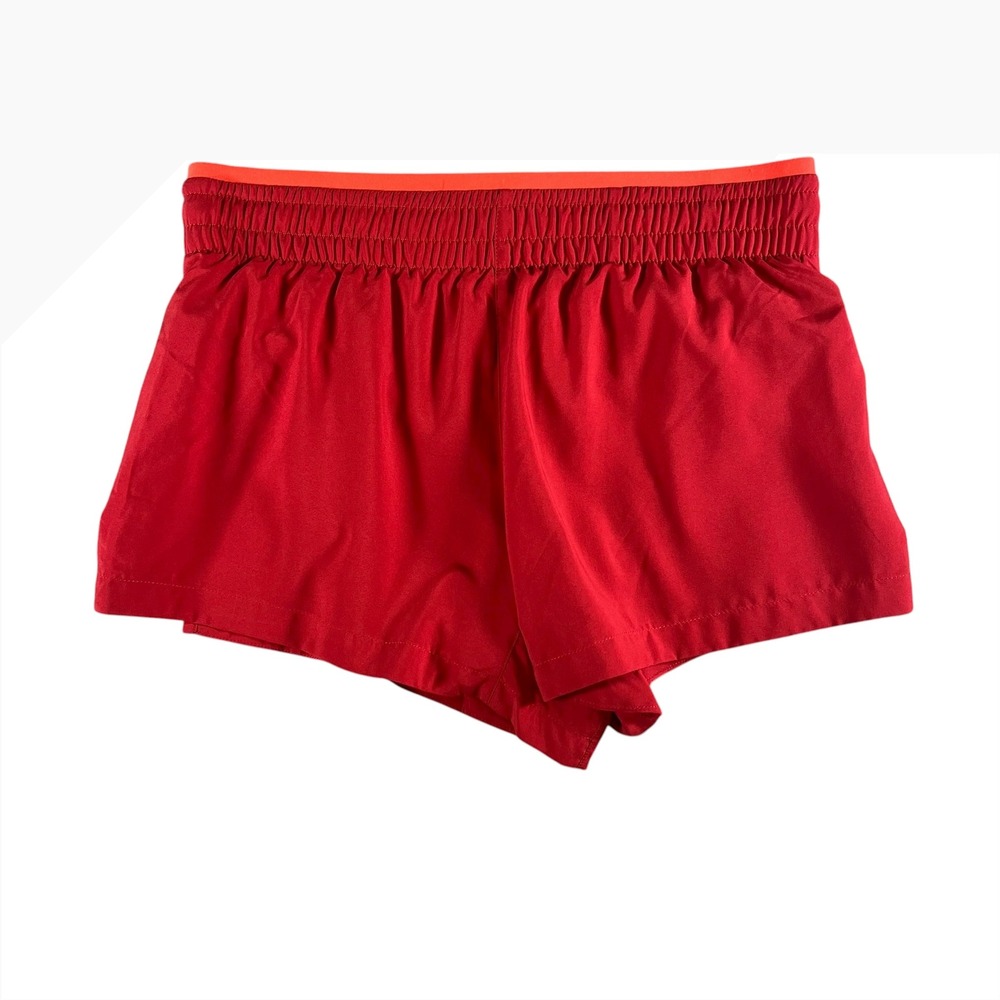 Fabletics NWT Hali Run Shorts Red Moisture Wicking Pocket Mid Rise XS